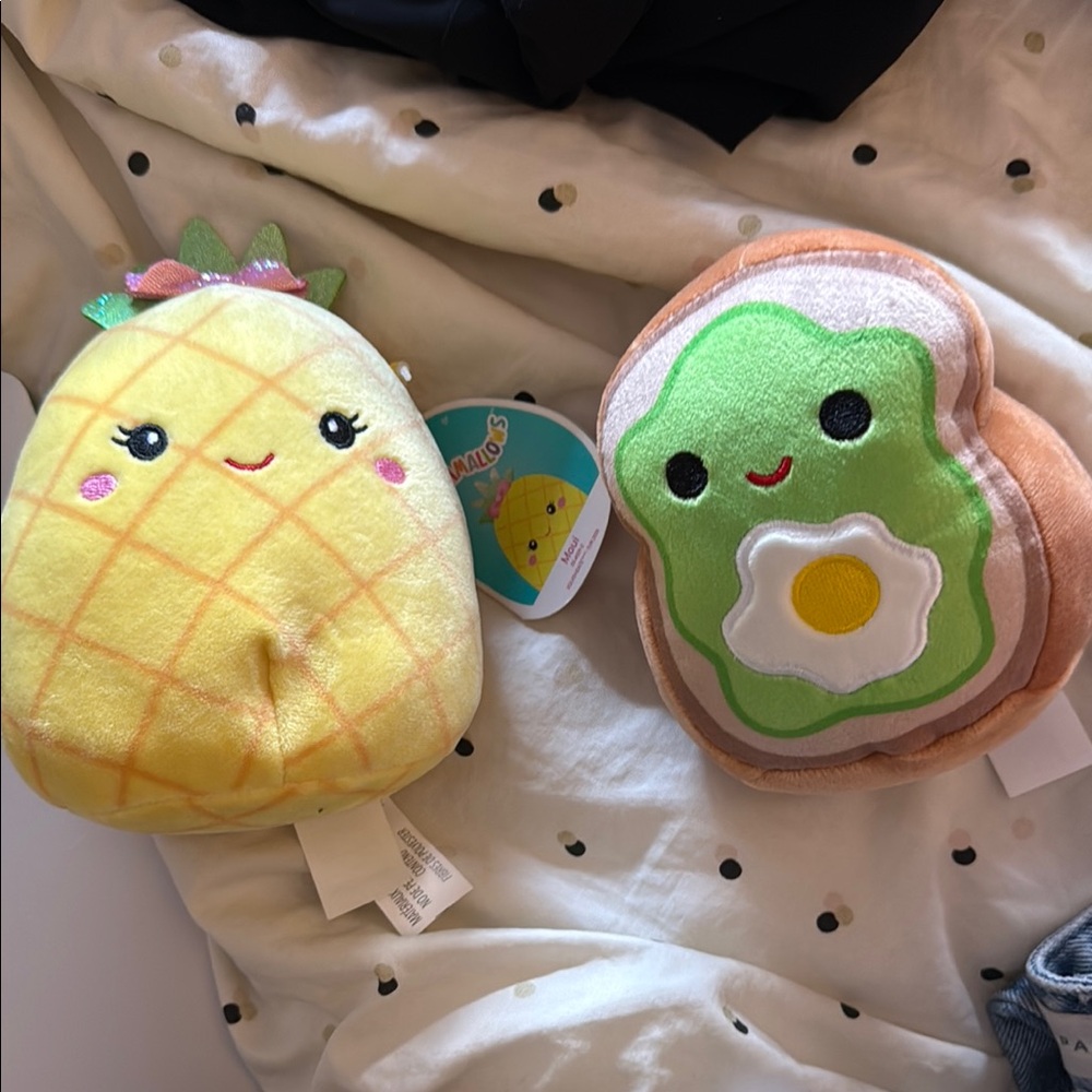 Squishmallows Yellow and Green Stuffed Animals Set